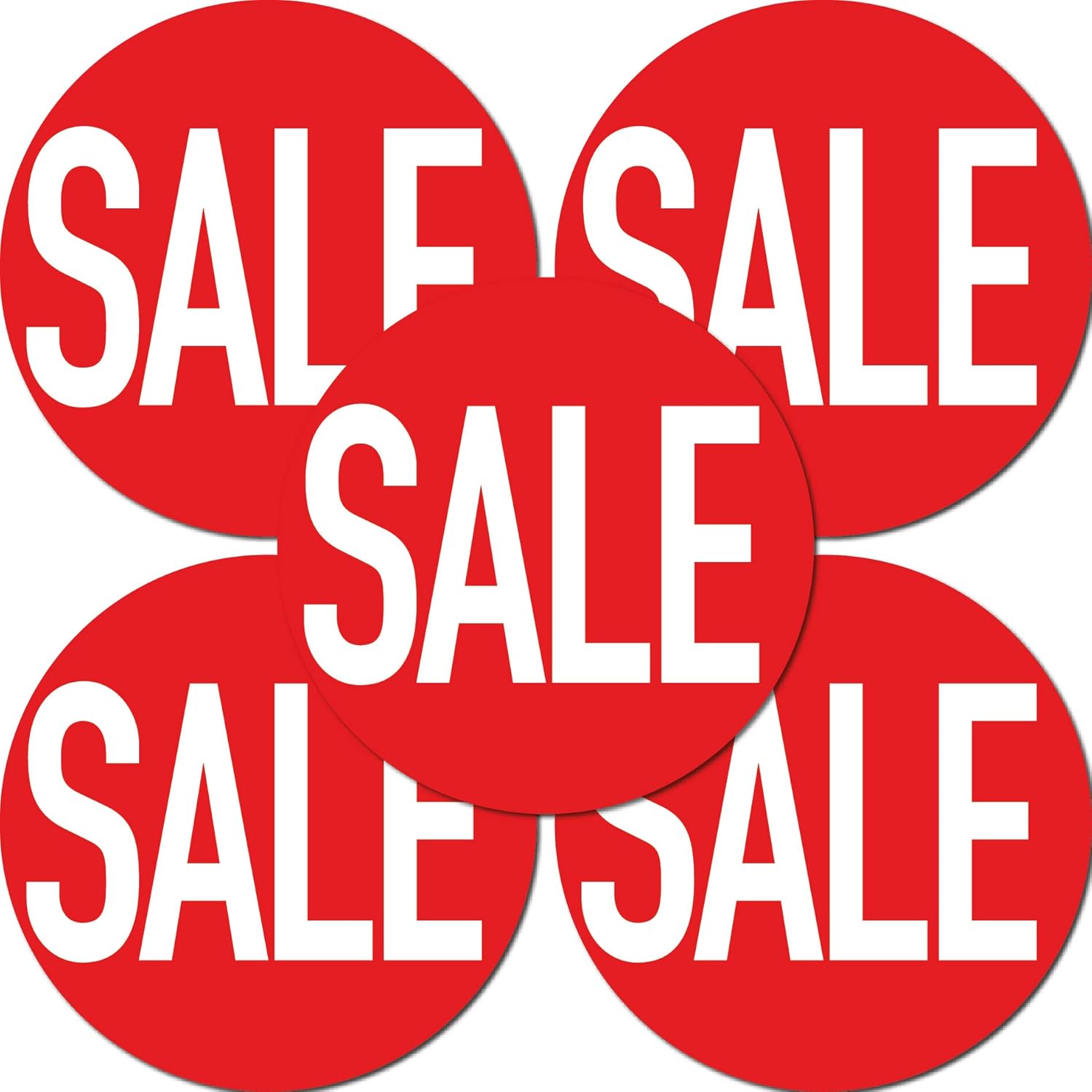 GreenIT Sticker 20 cm Round Sticker Percent Discount Sale Price Action Clearance Shop Window Sticker (5 Sticker Sale)